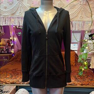 Vintage Y2K Grunge Goth zip up hoodie with studded pockets